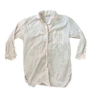 VTG Victoria Secret Gold Label Pajama Shirt Button Up Womens S Pink 3/4 Sleeve